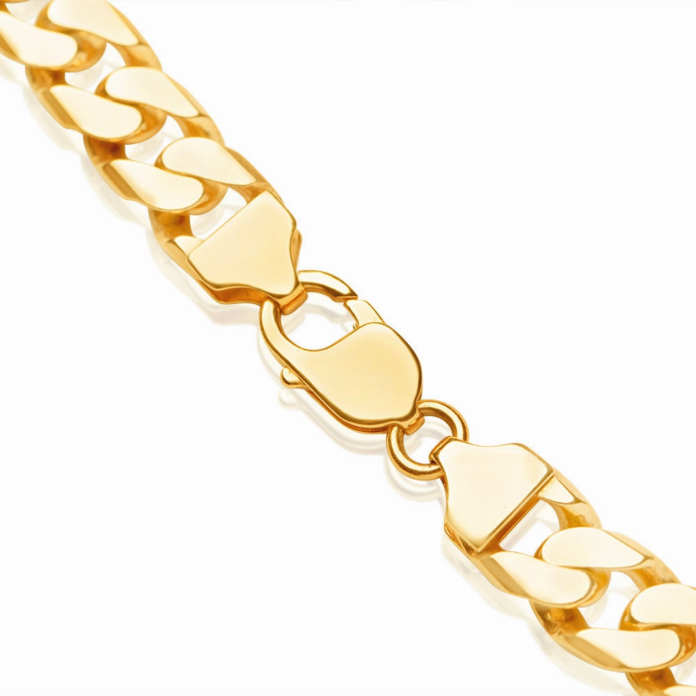 9ct Yellow Solid Gold 350 Gauge 55cm Curb Chain
