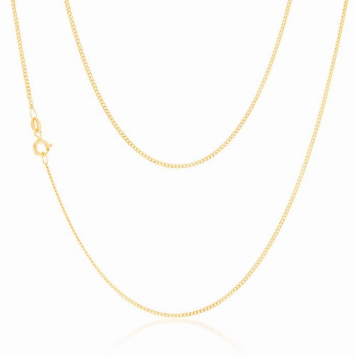 9ct Yellow Solid Gold 40 Gauge Curb 41cm Chain