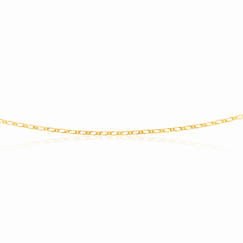 9ct Yellow Solid Gold 40Gauge Figaro 55cm 1:1 Chain