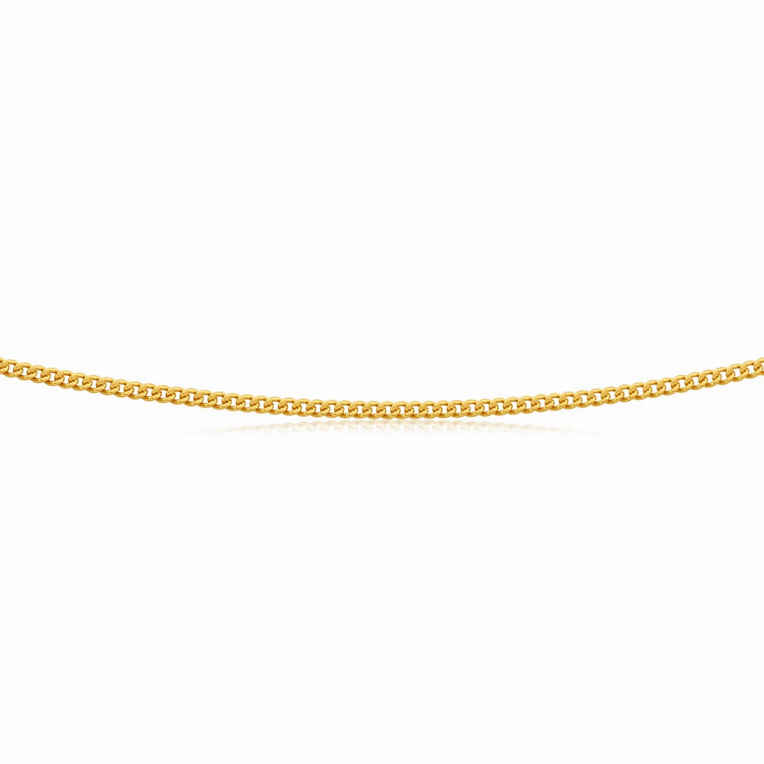 9ct Yellow Solid Gold 50 Gauge Curb 55cm Chain