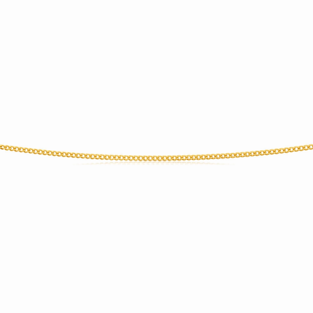9ct Yellow Solid Gold 50cm 40 Gauge Curb Chain