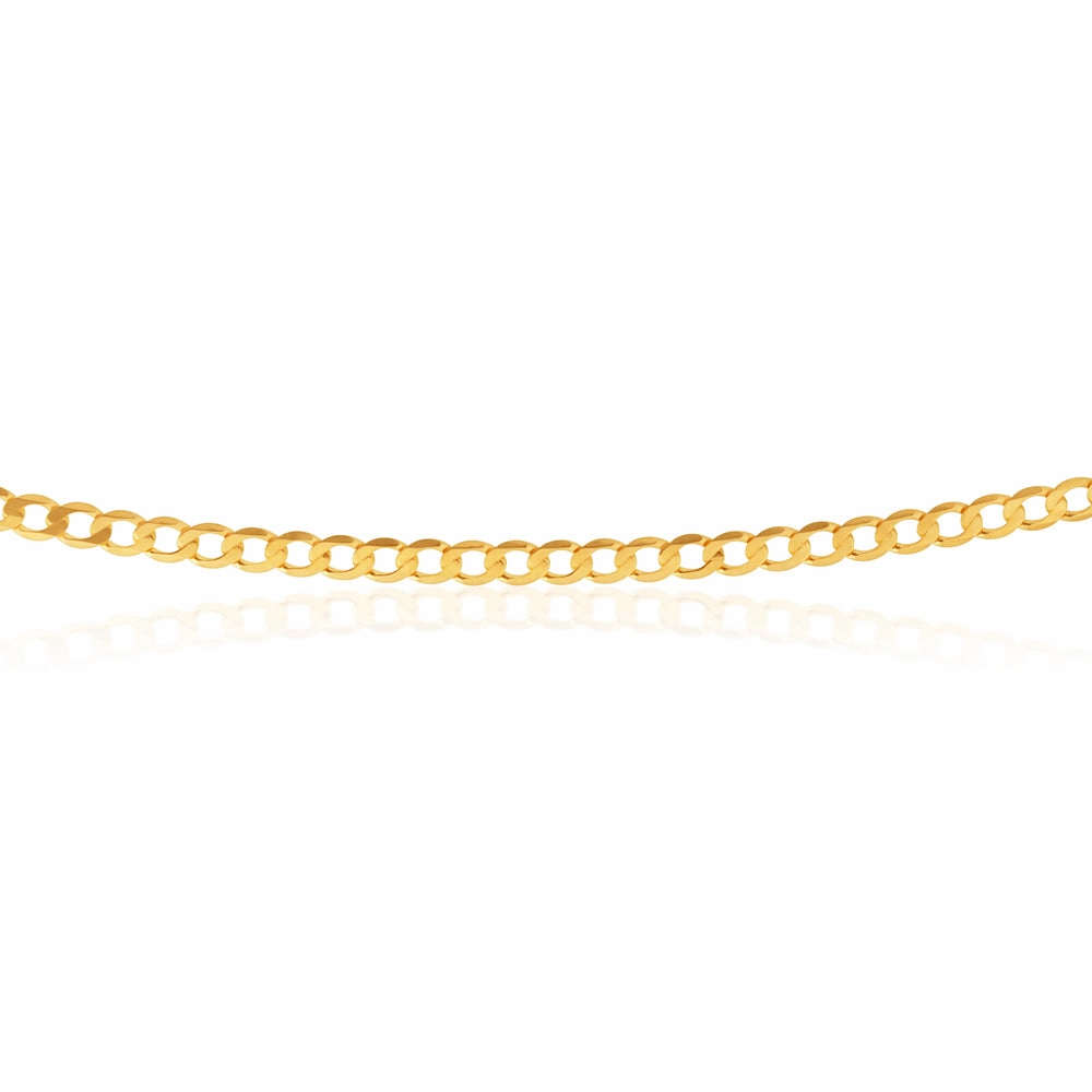 9ct Yellow Solid Gold 50cm Curb Chain