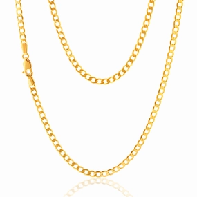 9ct Yellow Solid Gold 50cm Curb Chain