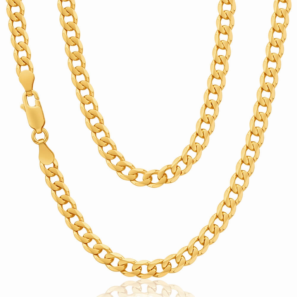 9ct Yellow Solid Gold 55cm 120 Gauge Curb Chain