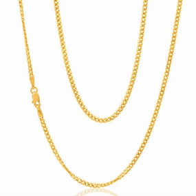 9ct Yellow Solid Gold 55cm 60 Gauge Curb Chain