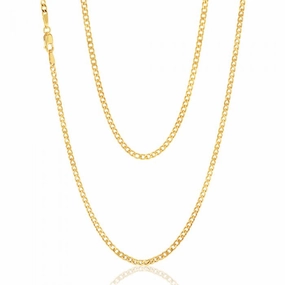 9ct Yellow Solid Gold 55cm 70 Gauge Curb Chain