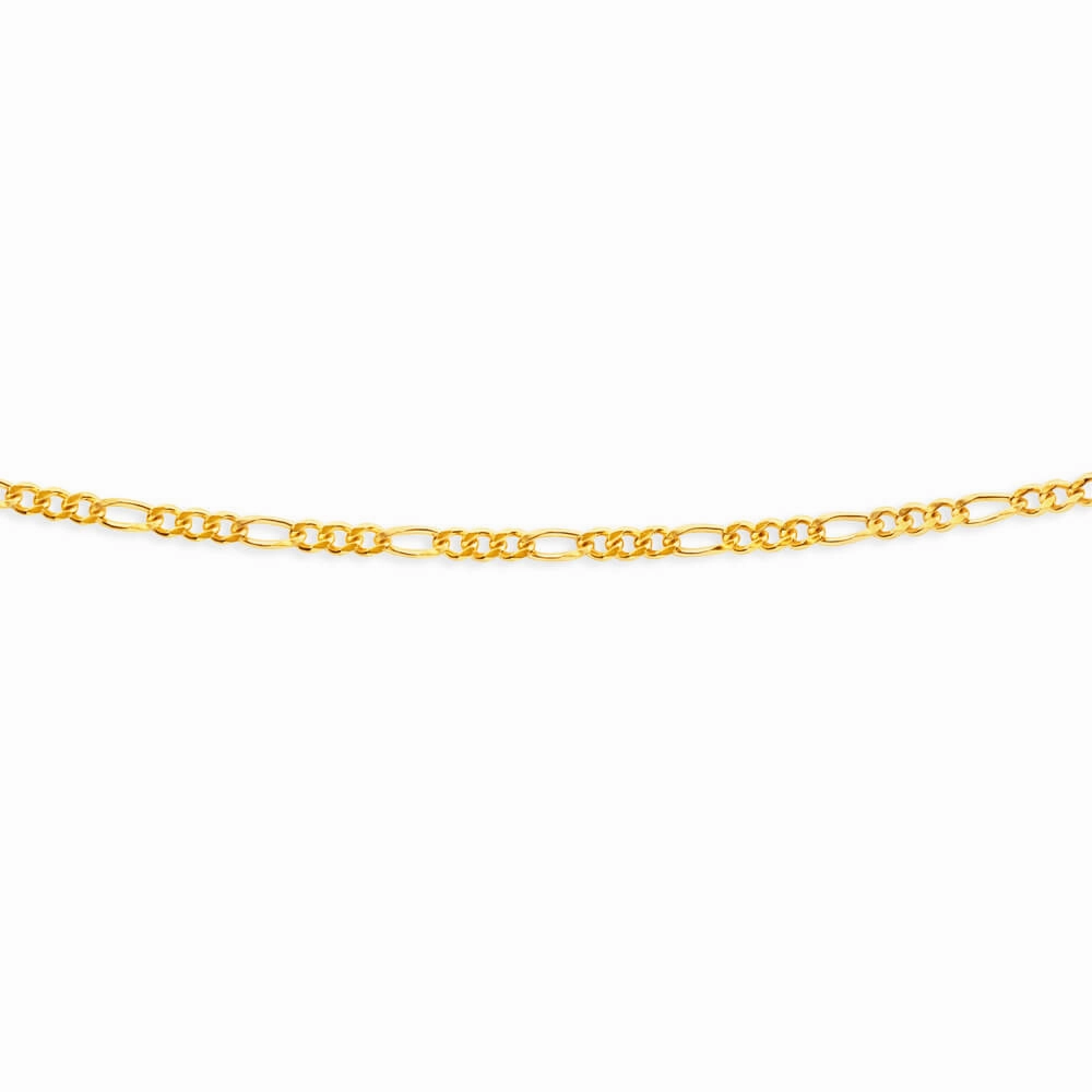 9ct Yellow Solid Gold 55cm 70 Gauge Figaro Chain