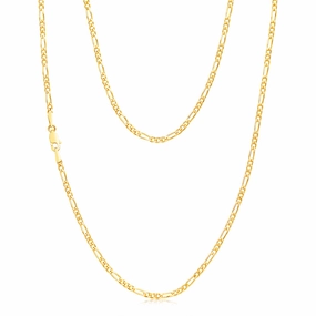 9ct Yellow Solid Gold 55cm Figaro Chain