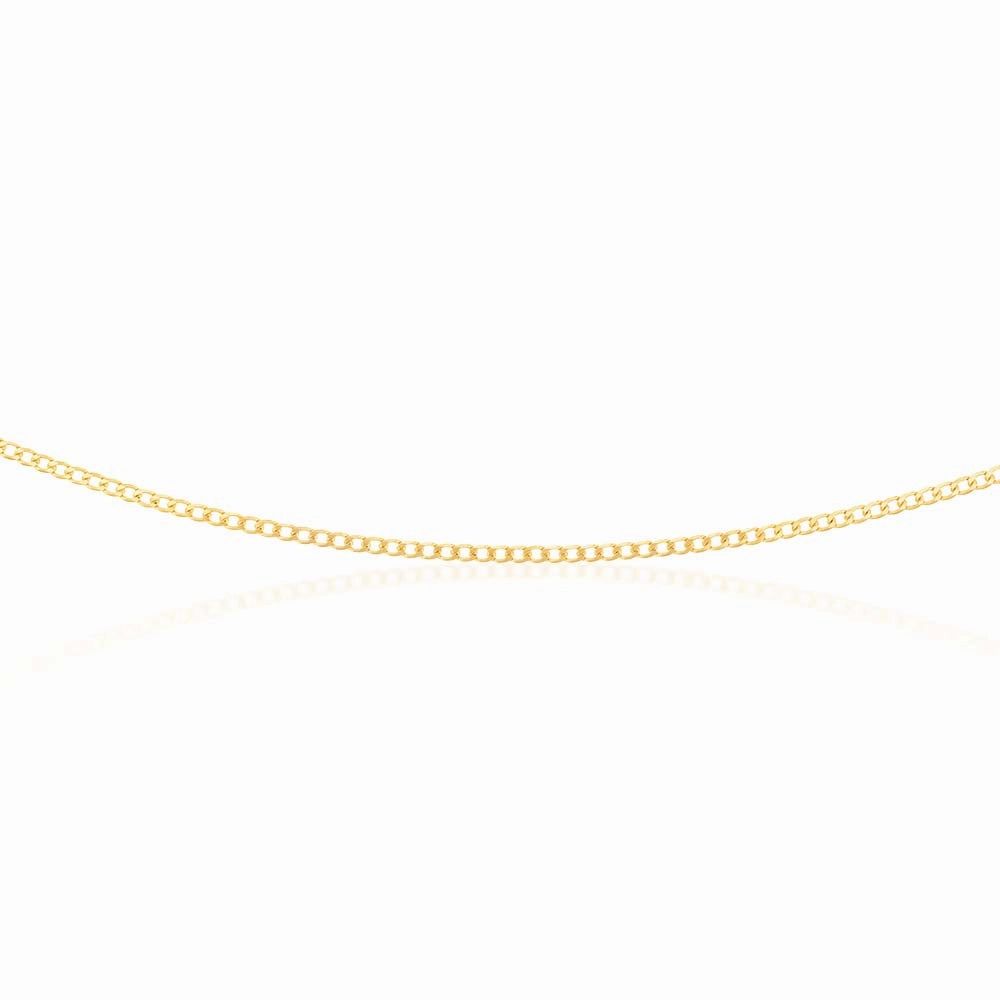 9ct Yellow Solid Gold 60 Gauge Curb 45cm Chain