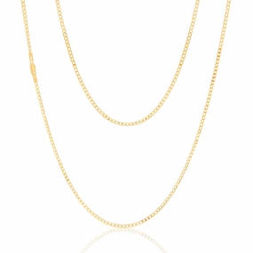 9ct Yellow Solid Gold 60 Gauge Curb 60cm Chain