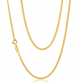 9ct Yellow Solid Gold 65cm 50 Gauge Curb Chain