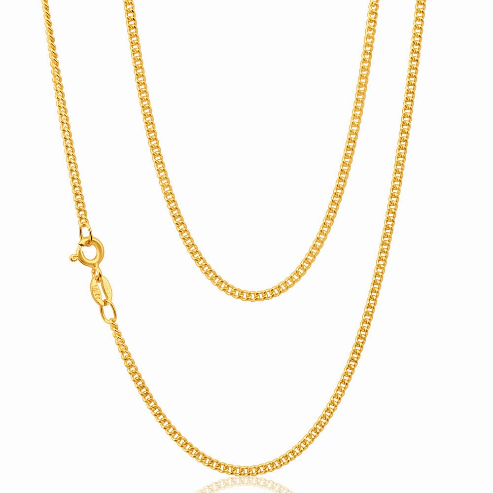 9ct Yellow Solid Gold 65cm 50 Gauge Curb Chain