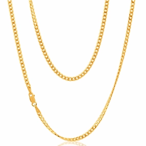 9ct Yellow Solid Gold 70cm 70 Gauge Curb Chain