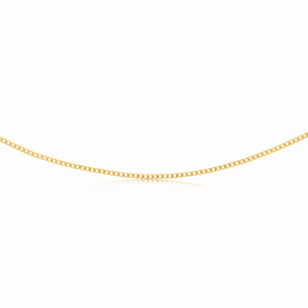 9ct Yellow Solid Gold 80 Gauge Curb 55cm Chain
