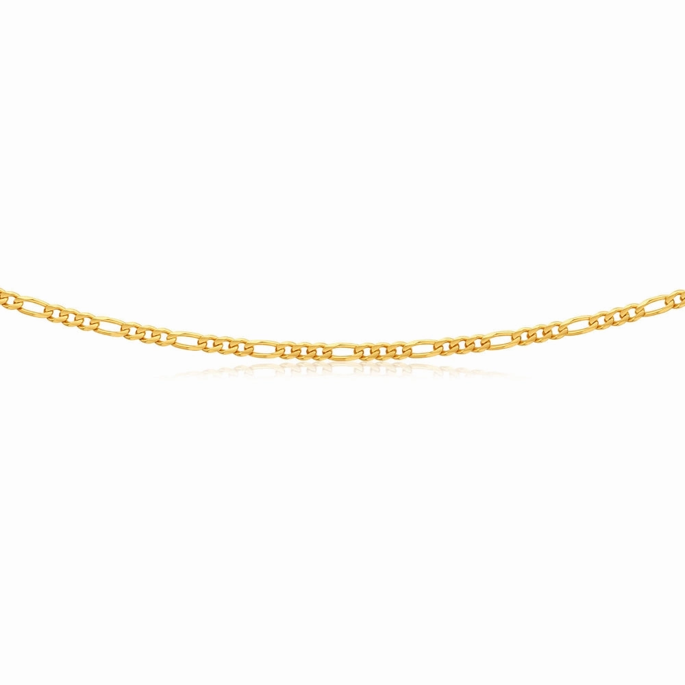 9ct Yellow Solid Gold Alluring Figaro Chain
