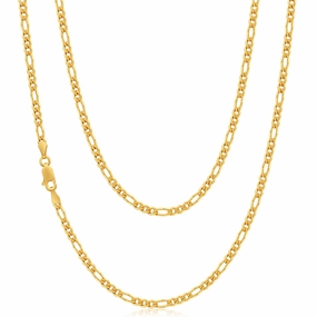 9ct Yellow Solid Gold Alluring Figaro Chain