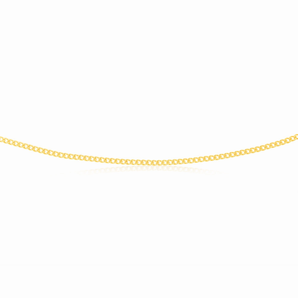 9ct Yellow Solid Gold Curb 45cm Chain