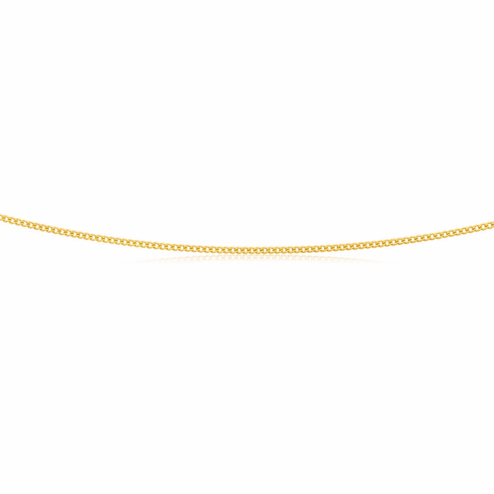 9ct Yellow Solid Gold Curb 45cm Chain