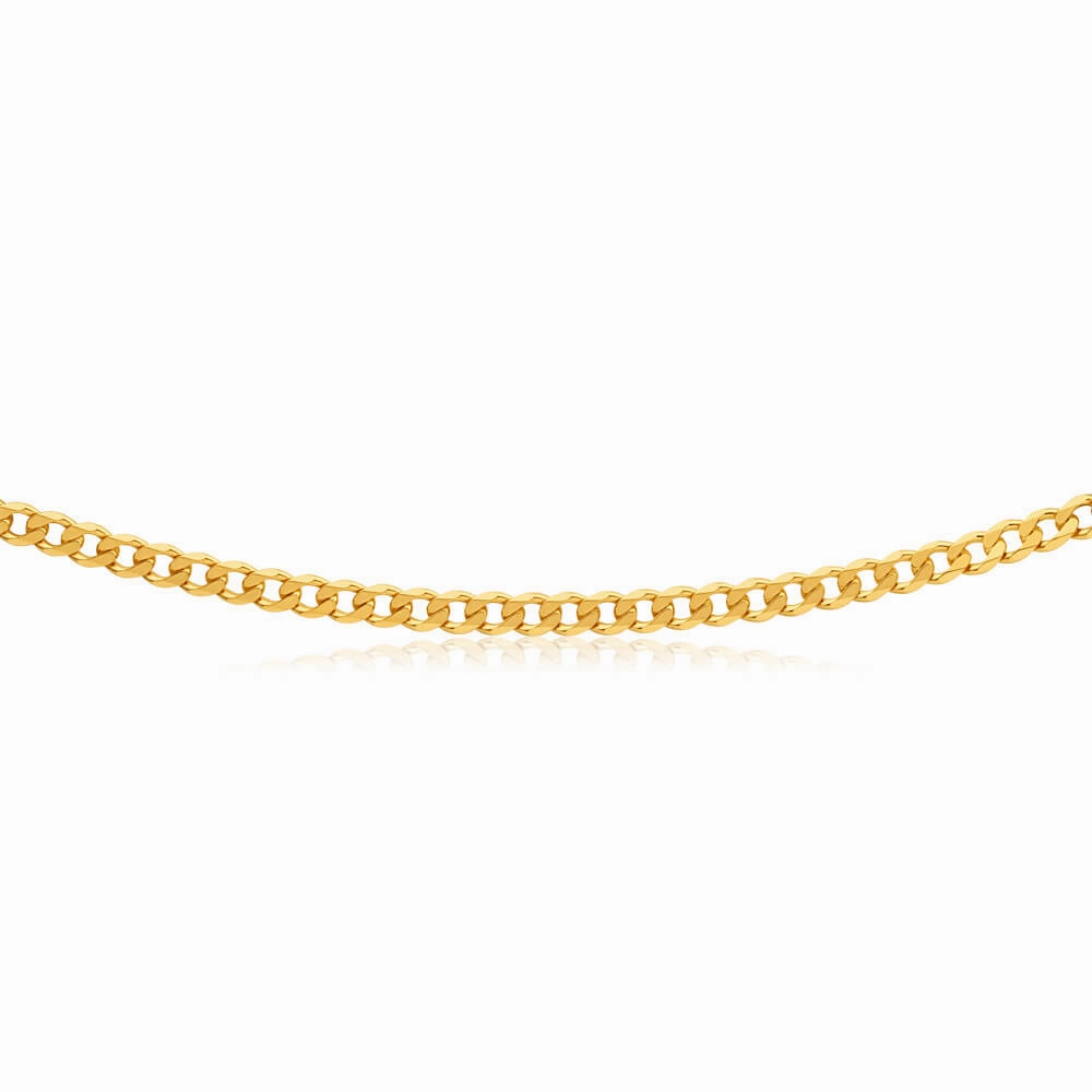 9ct Yellow Solid Gold Curb 50cm Chain 120 Gauge
