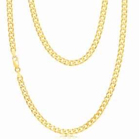 9ct Yellow Solid Gold Curb Chain 150 gauge in 60cm