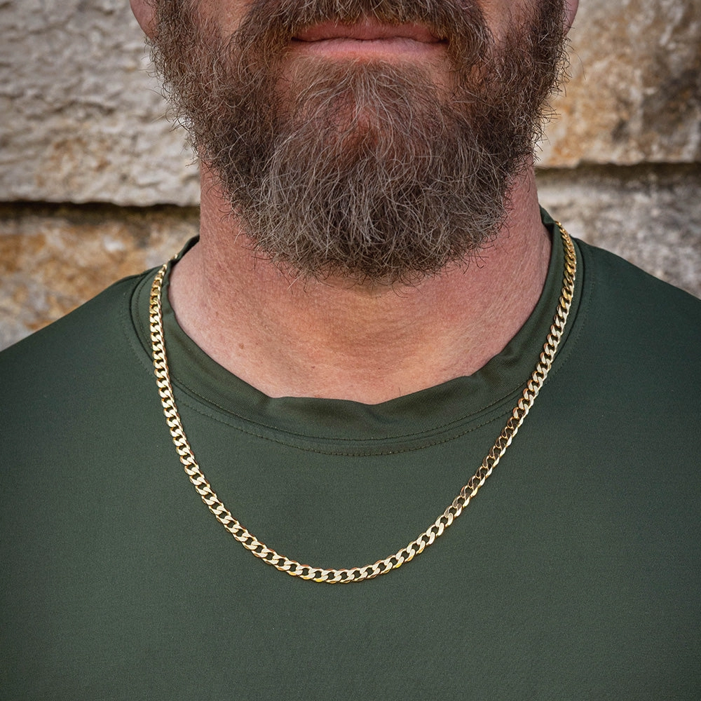 9ct Yellow Solid Gold Curb Chain 150 gauge in 60cm