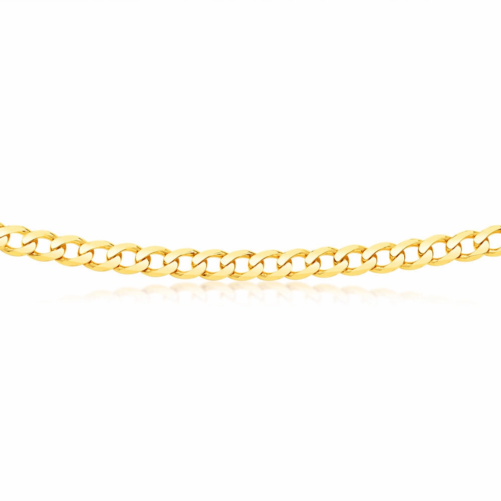 9ct Yellow Solid Gold Curb Chain 50cm in 150 Gauge