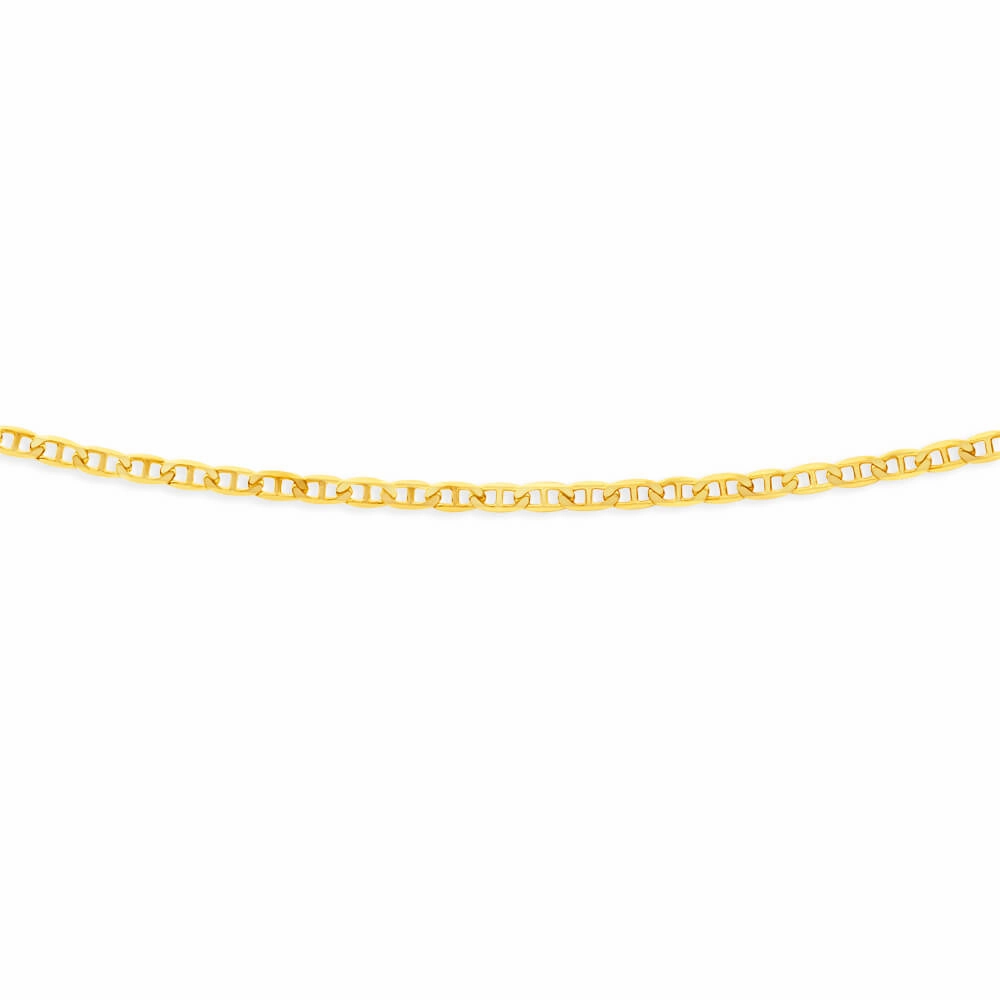 9ct Yellow Solid Gold Dazzling Anchor 50cm Chain