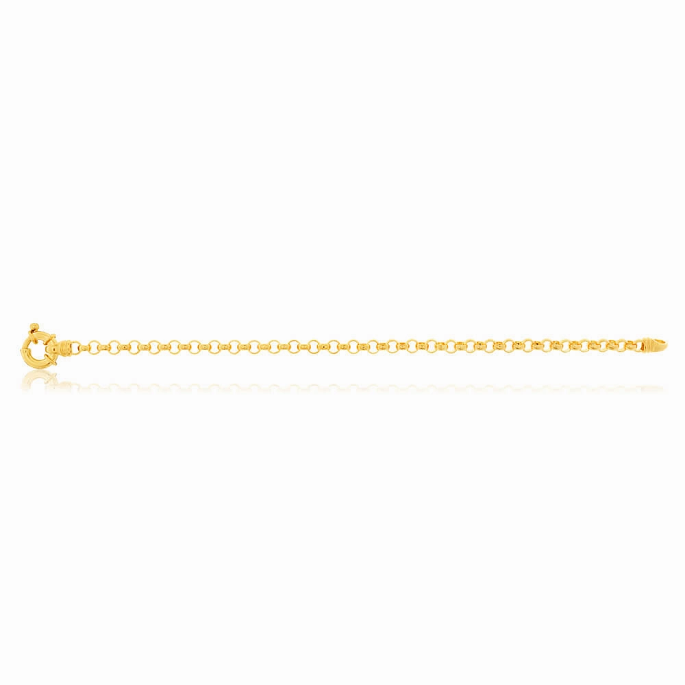 9ct Yellow Solid Gold Dazzling Belcher Bracelet