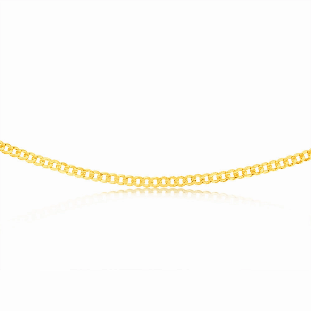 9ct Yellow Solid Gold Fancy 120 Gauge 55cm Chain