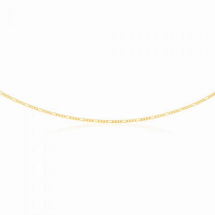 9ct Yellow Solid Gold Figaro 1:3 50cm Chain 60Gauge