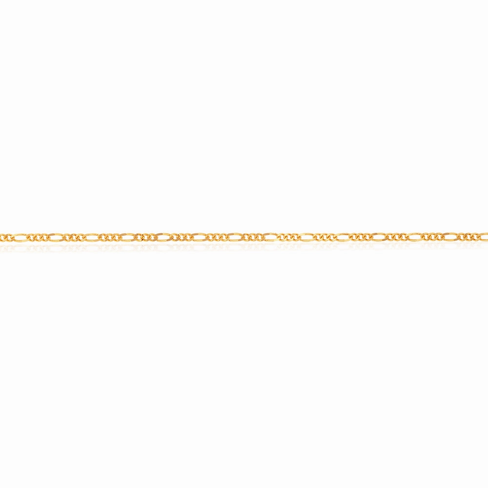 9ct Yellow Solid Gold Figaro 1:3 70cm Chain 40Gauge