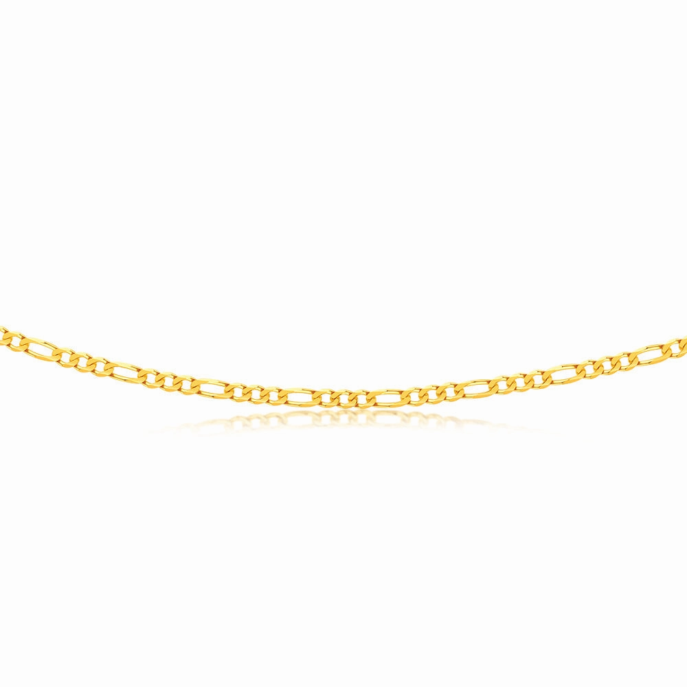 9ct Yellow Solid Gold Figaro 1:3 80 Gauge 50cm chain
