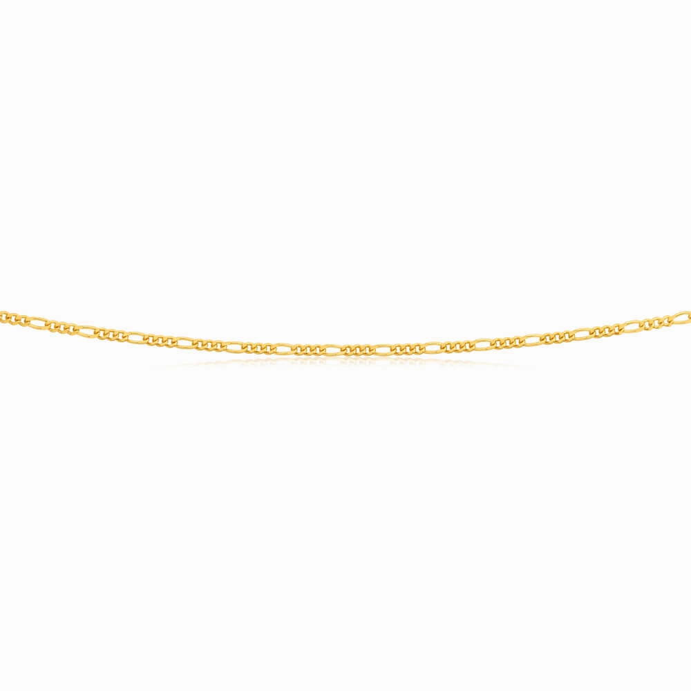 9ct Yellow Solid Gold Opulent Figaro Chain