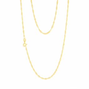 9ct Yellow Solid Gold Singapore 45cm Chain 30 Gauge