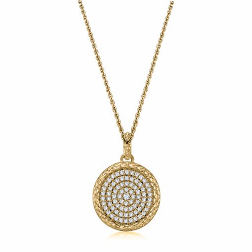 A. Jaffe 14k Pave Diamond Circle Pendant