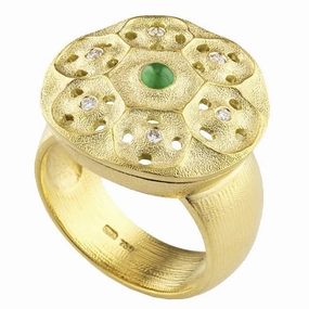 Alex Sepkus Cabachon Stone Rose Window Ring - R-231CAB