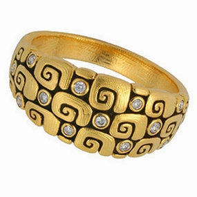 Alex Sepkus Swirling Leaves Dome Band - R-126