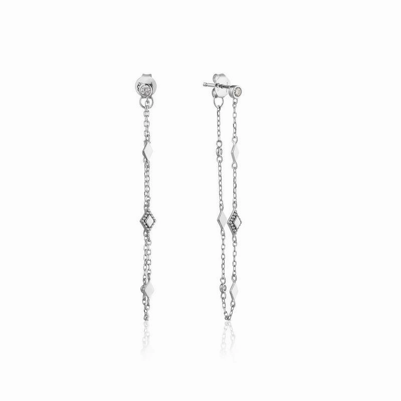 Ania Haie Bohemian Drop Chain Stud Earrings