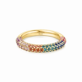Ania Haie Gold Rainbow Pav Ring