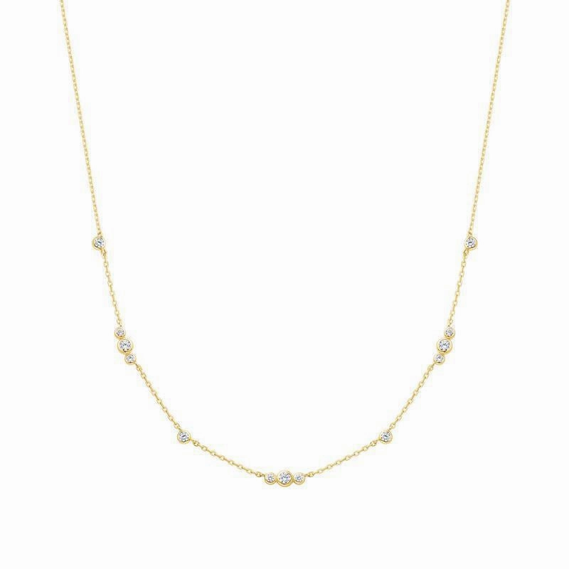 Ania Haie Gold Sparkling Bezel Cubic Zirconia Station Necklace