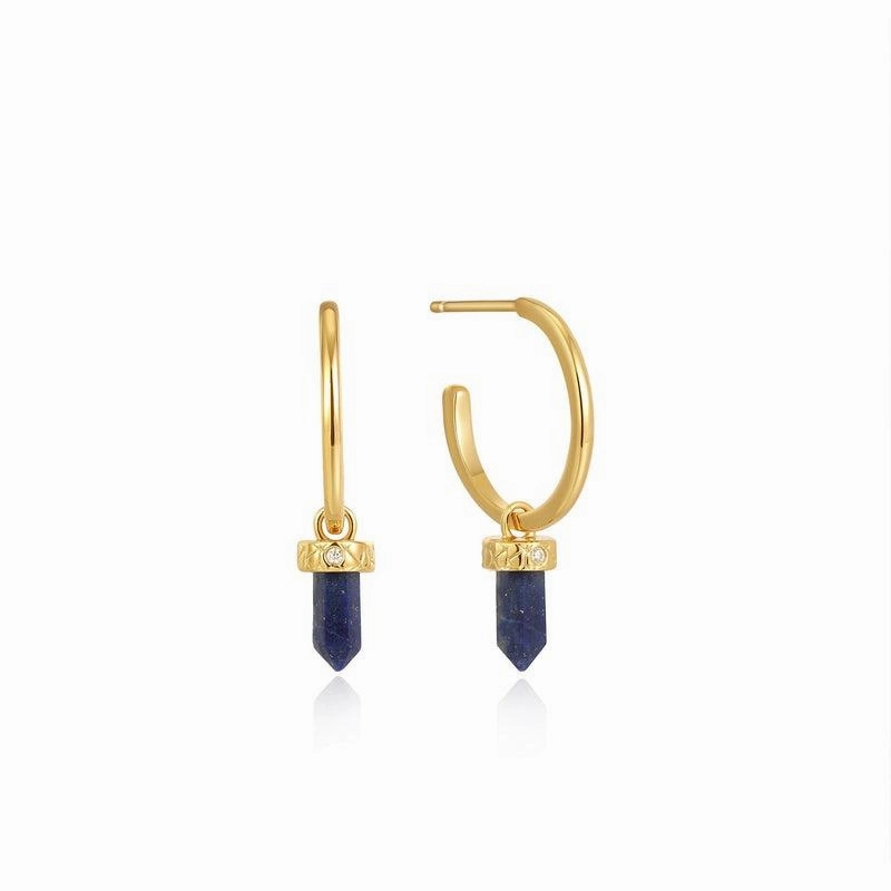 Ania Haie Lapis Point Pendant Small Hoop Earrings