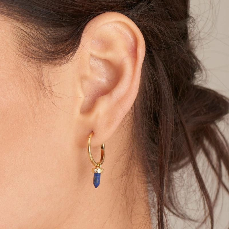 Ania Haie Lapis Point Pendant Small Hoop Earrings