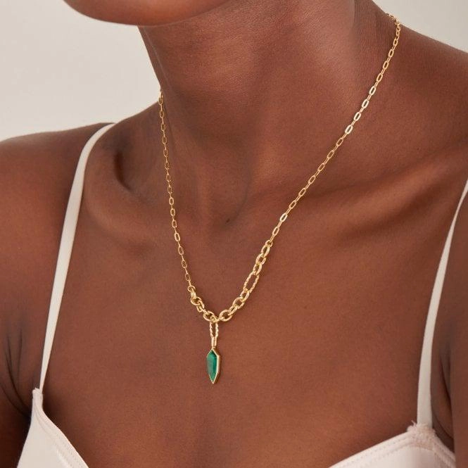 Ania Haie Malachite Emblem Pendant Necklace