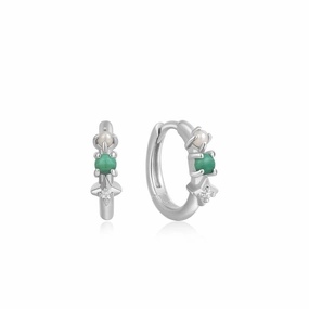 Ania Haie Malachite Star Huggie Hoop Earrings
