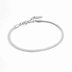 Ania Haie Silver Flat Snake Chain Bracelet