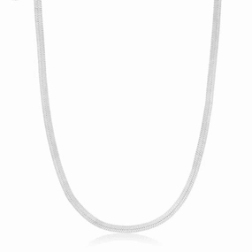 Ania Haie Silver Flat Snake Chain Necklace