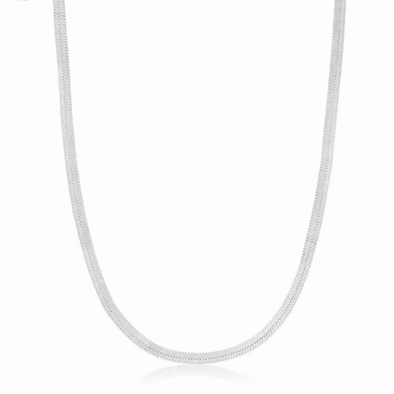 Ania Haie Silver Flat Snake Chain Necklace