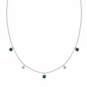 Ania Haie Silver Malachite Station Necklace