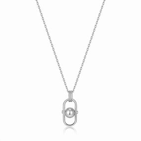 Ania Haie Silver Orb Link Drop Pendant Necklace