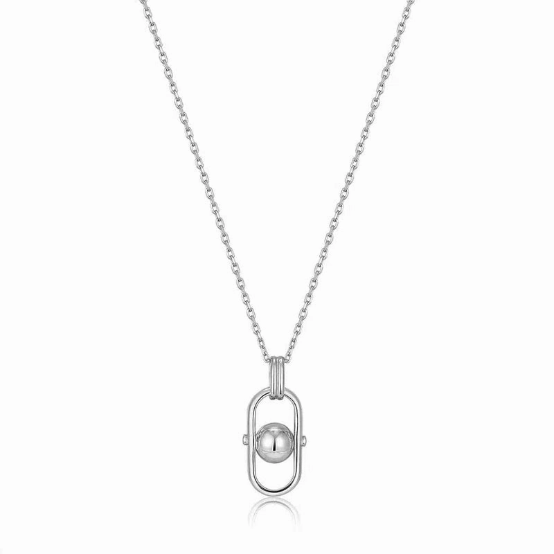 Ania Haie Silver Orb Link Drop Pendant Necklace
